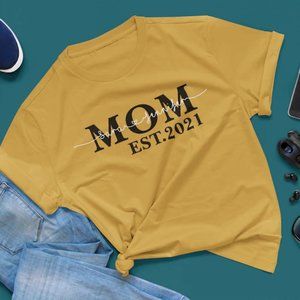Mom Est shirt, Mom Mimi Gigi Aunt Tshirt